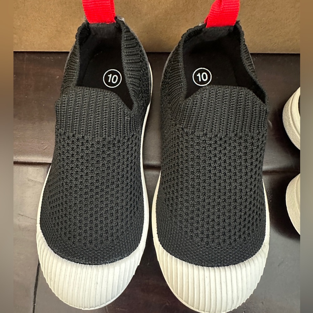 Cat & Jack Mesh Slip On shoes - Black - size 10 - TWO PAIRS.